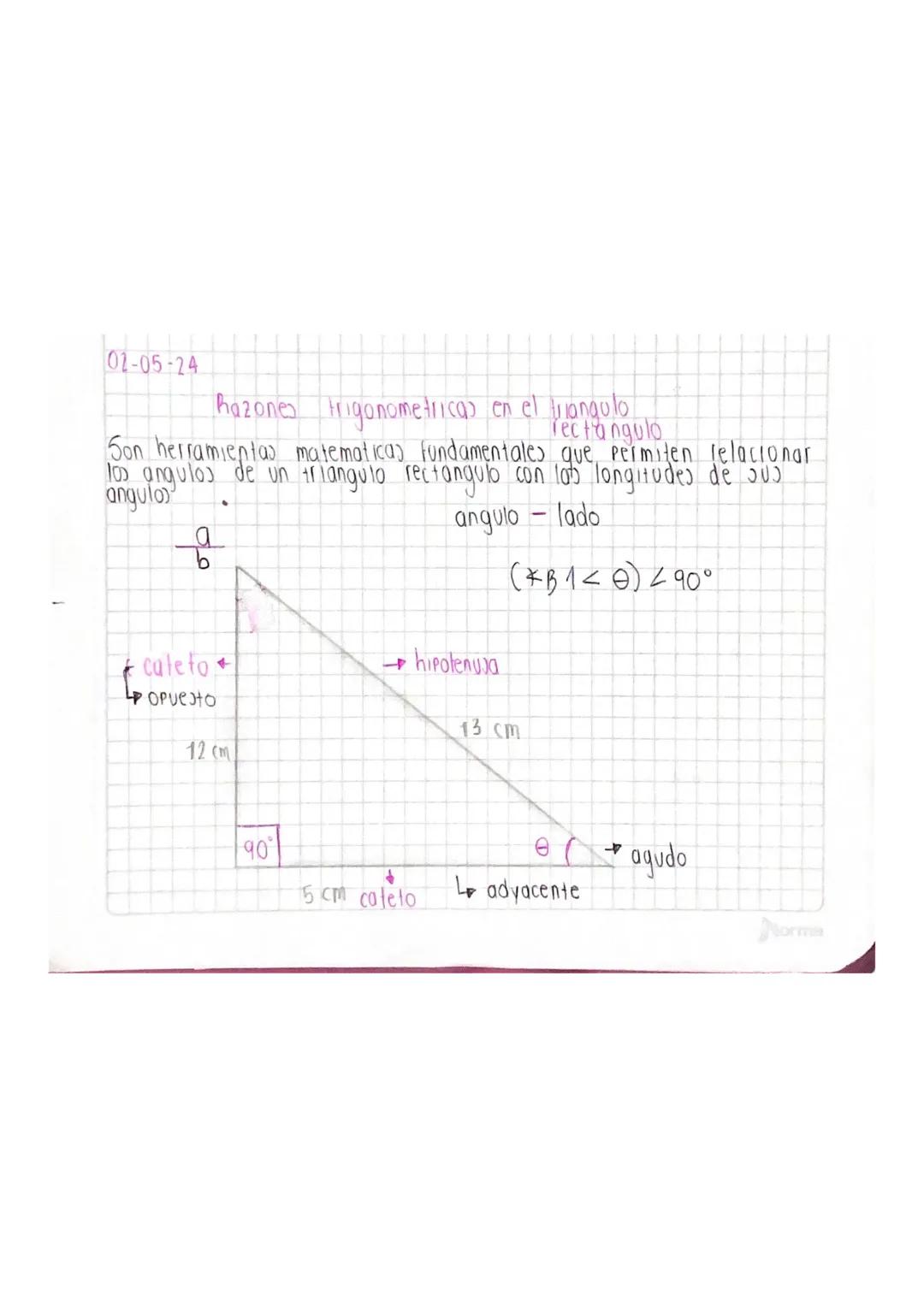 Razones trigonométricas en el triángulo rectángulo 