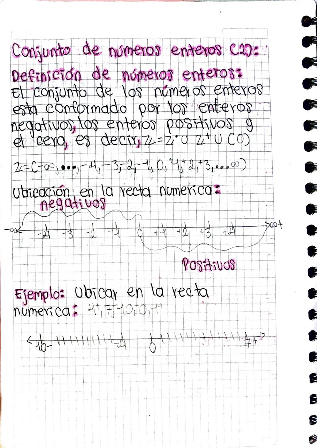 Números enteros y definición de los mismos.