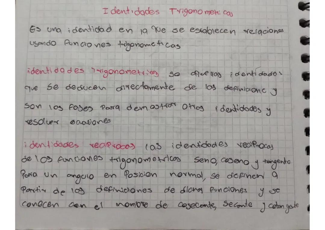 Identidades trigonometricas