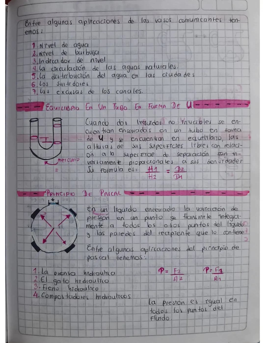 principles
DE LA
HIPROSTATICA
G
1. Presión hidrostatica.
2. Presion hidrostatica total.
3.Principio fundamental de la hidrostatica.
4.Parado