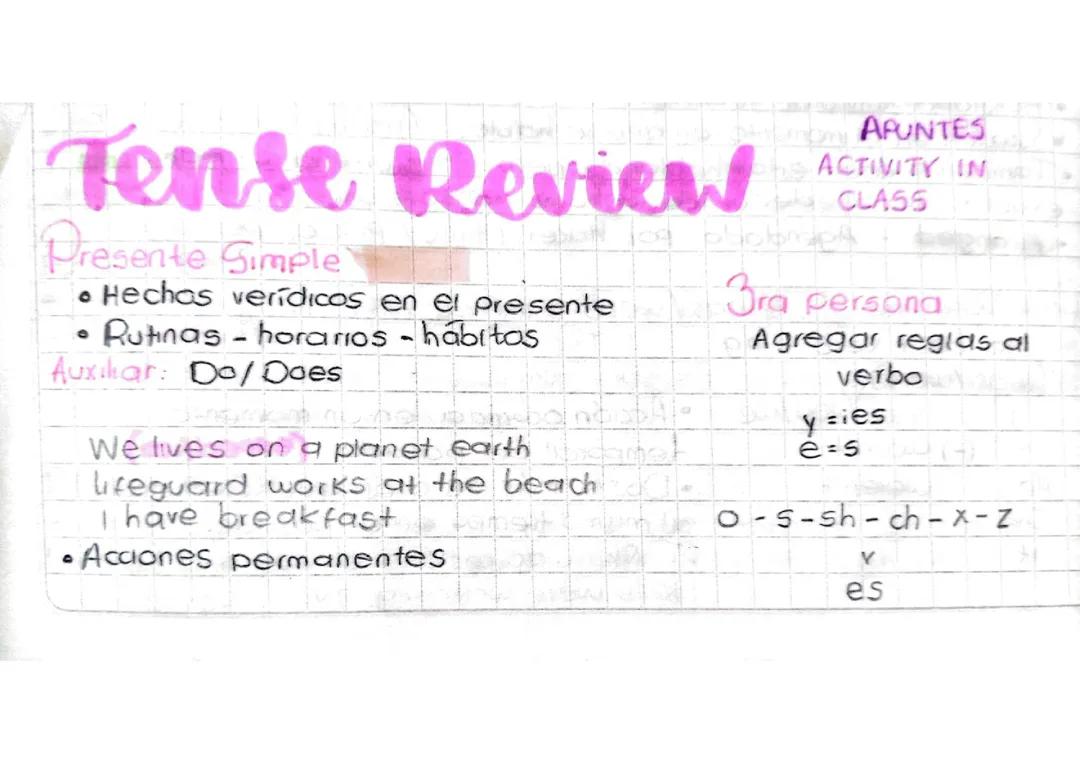 TIEMPOS VERBALES: PRESENT SIMPLE AND PAST SIMPLE