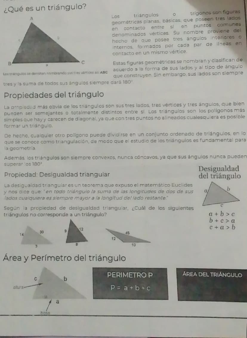 # ¿Qué es un triángulo?

Los triángulos, o trigonos son figuras geométricas planas, básicas, que poseen tres lados en contacto entre sí en p