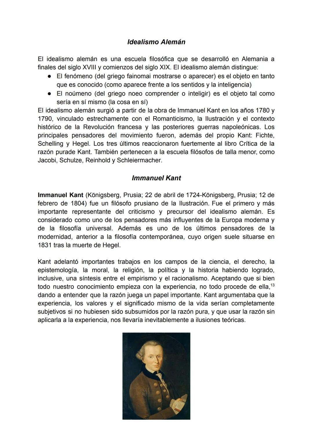 Idealismo Alemán
El idealismo alemán es una escuela filosófica que se desarrolló en Alemania a
finales del siglo XVIII y comienzos del siglo