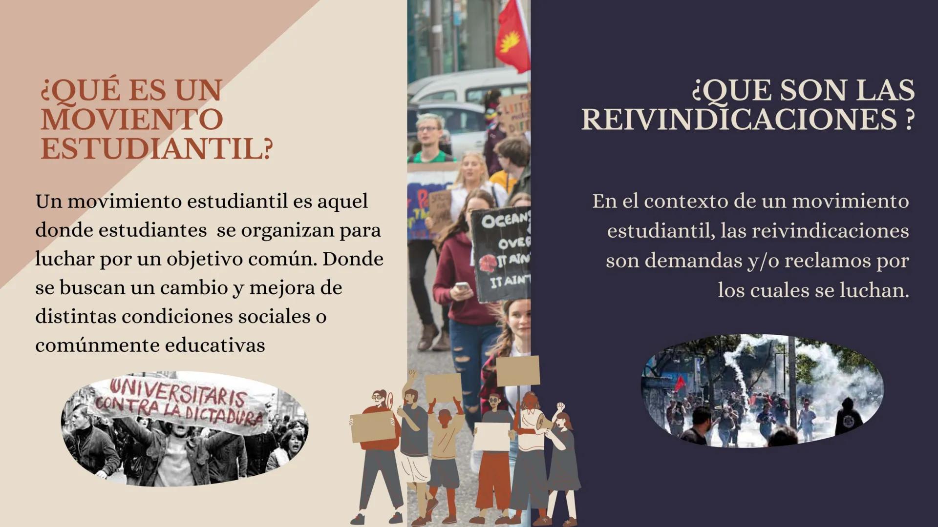 ¿QUÉ ES UN
MOVIENTO
ESTUDIANTIL?
Un movimiento estudiantil es aquel
donde estudiantes se organizan para
luchar por un objetivo común. Donde
