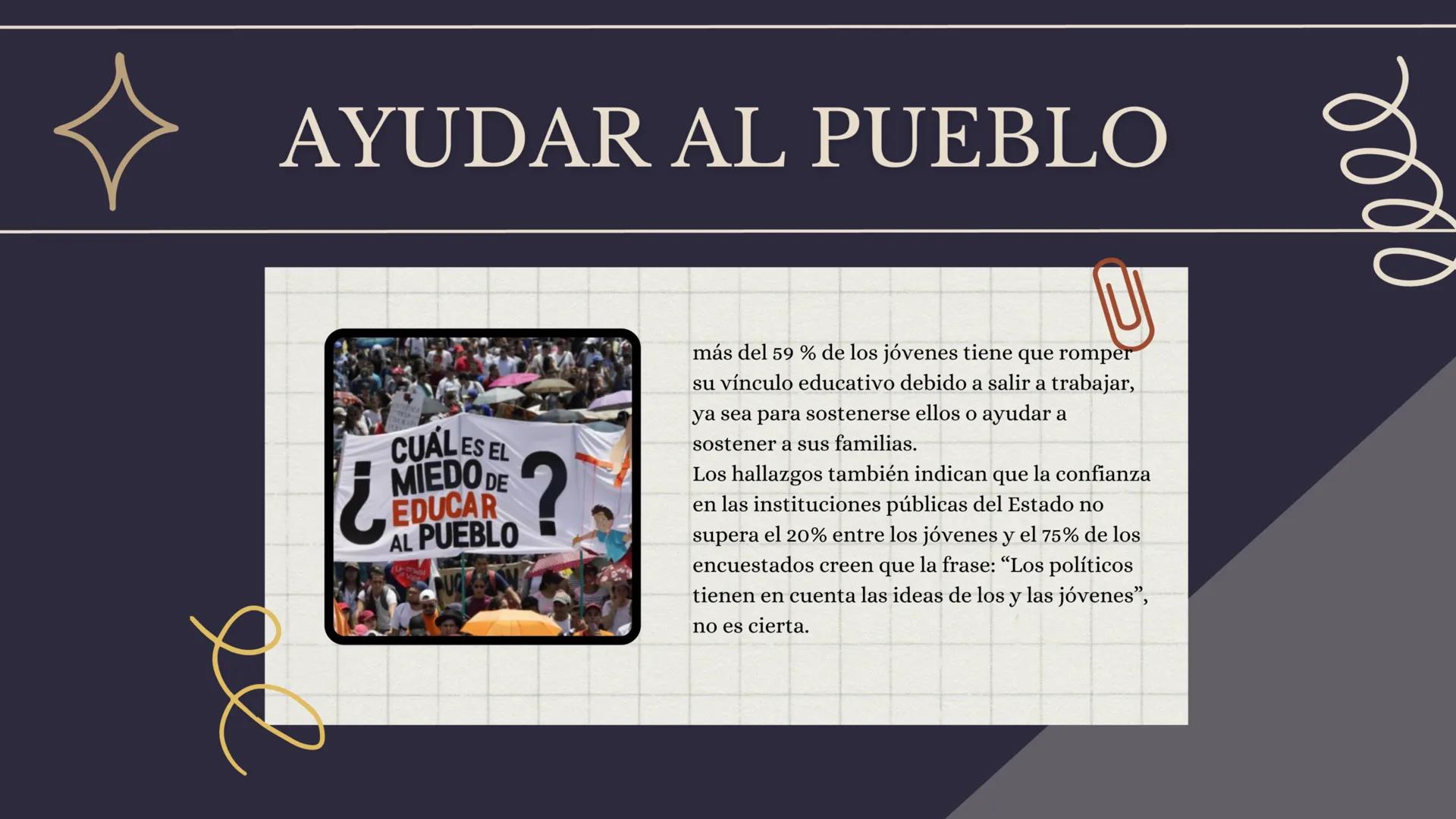 ¿QUÉ ES UN
MOVIENTO
ESTUDIANTIL?
Un movimiento estudiantil es aquel
donde estudiantes se organizan para
luchar por un objetivo común. Donde
