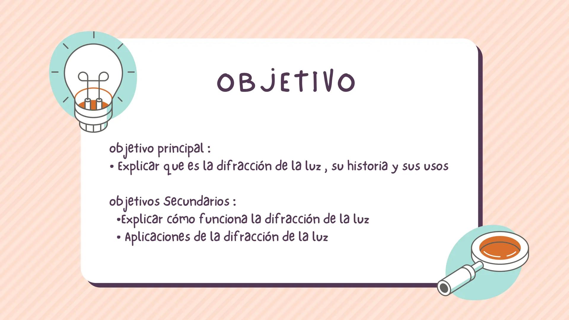tabla de
contenido
2.
1.
Introducción
4.
3.
objetivo
6.
5.
Ejemplos
Justificación
Qué es la difracción de
la luz
Conclusión INTRODUCCIÓN
La 