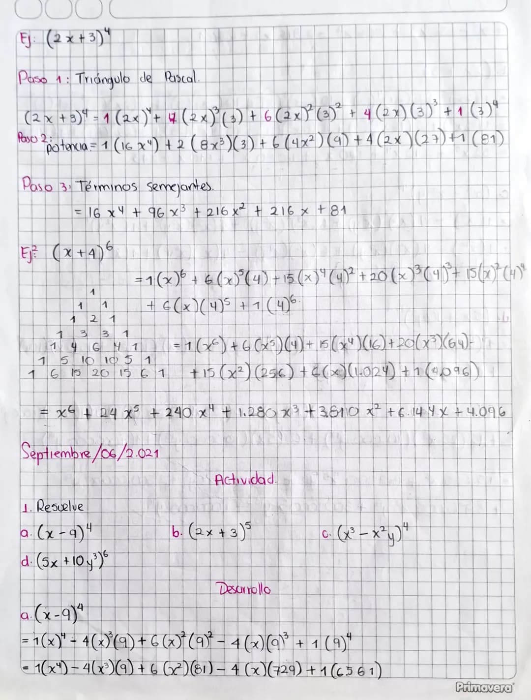 Productos Notables:
o'
Es la multiplicación que se hace entre dos o mas monomios
polinomios, con el fin de obtener otra expresión algebraica