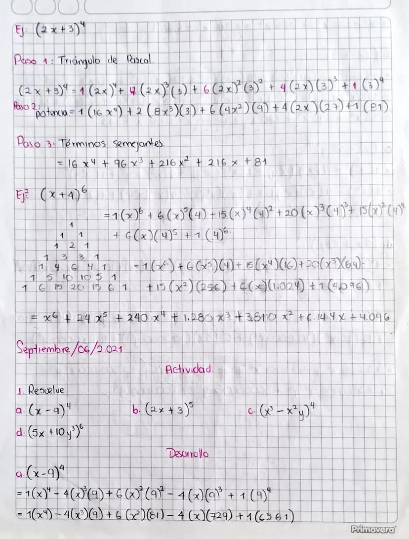 Productos Notables:
o'
Es la multiplicación que se hace entre dos o mas monomios
polinomios, con el fin de obtener otra expresión algebraica