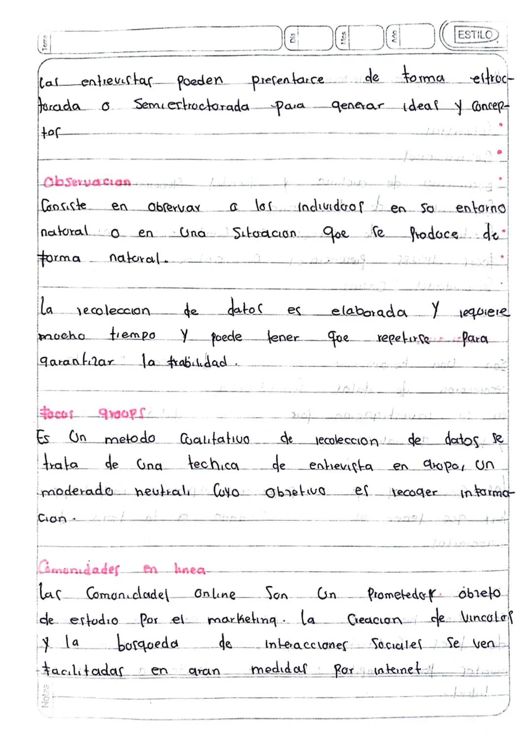 Notas
Tipos de investigacion me 1/800) 12 w ob
of crab fa
· La investigacion cualitative Es aquella donde se ertu-
dia la calidad de las act