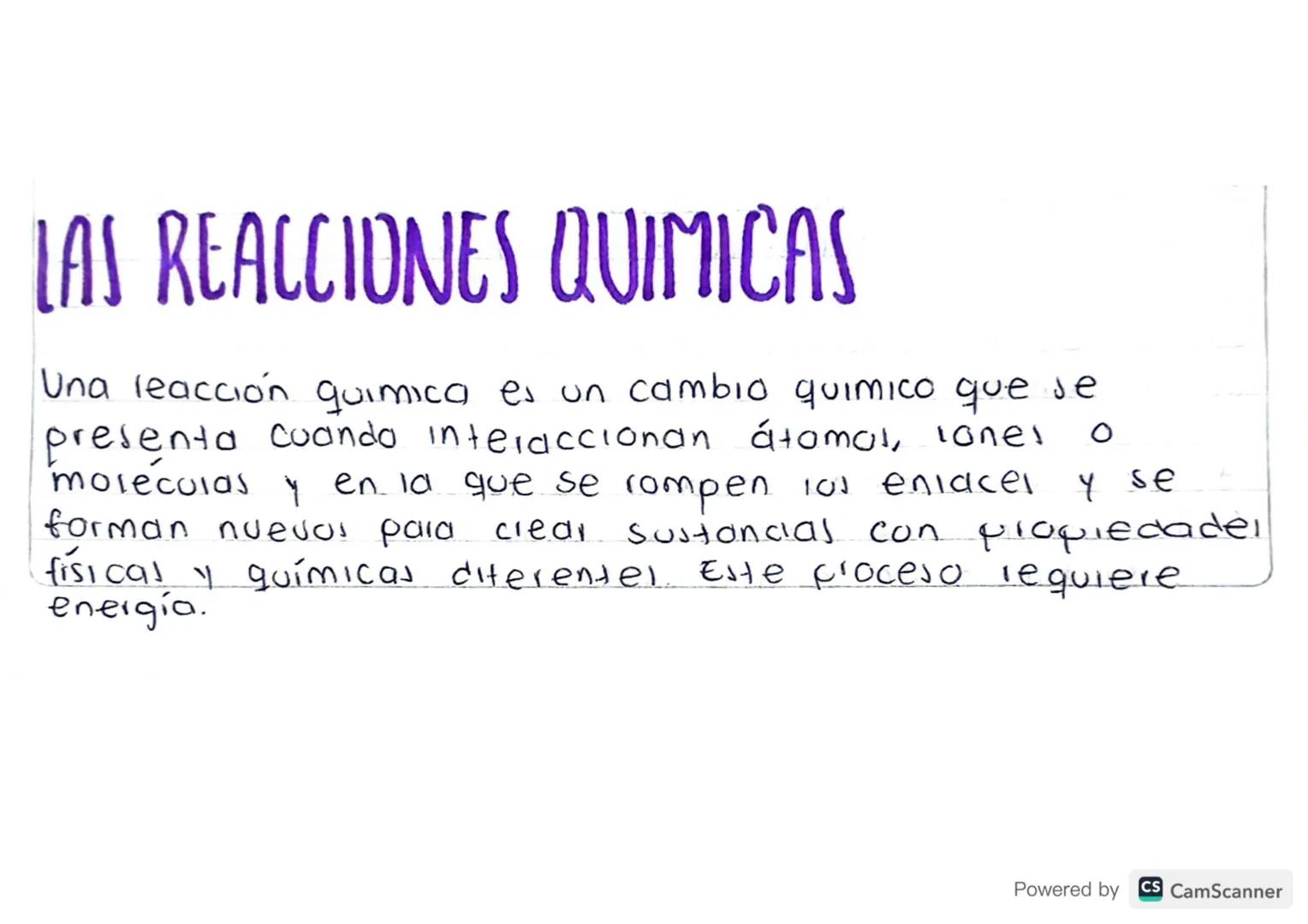 LAS REACCIONES QUIMICAS
0
Y se
Una reacción quimica es un cambio quimico que se
presenta cuando interaccionan átomos, lonel
moleculas y en l
