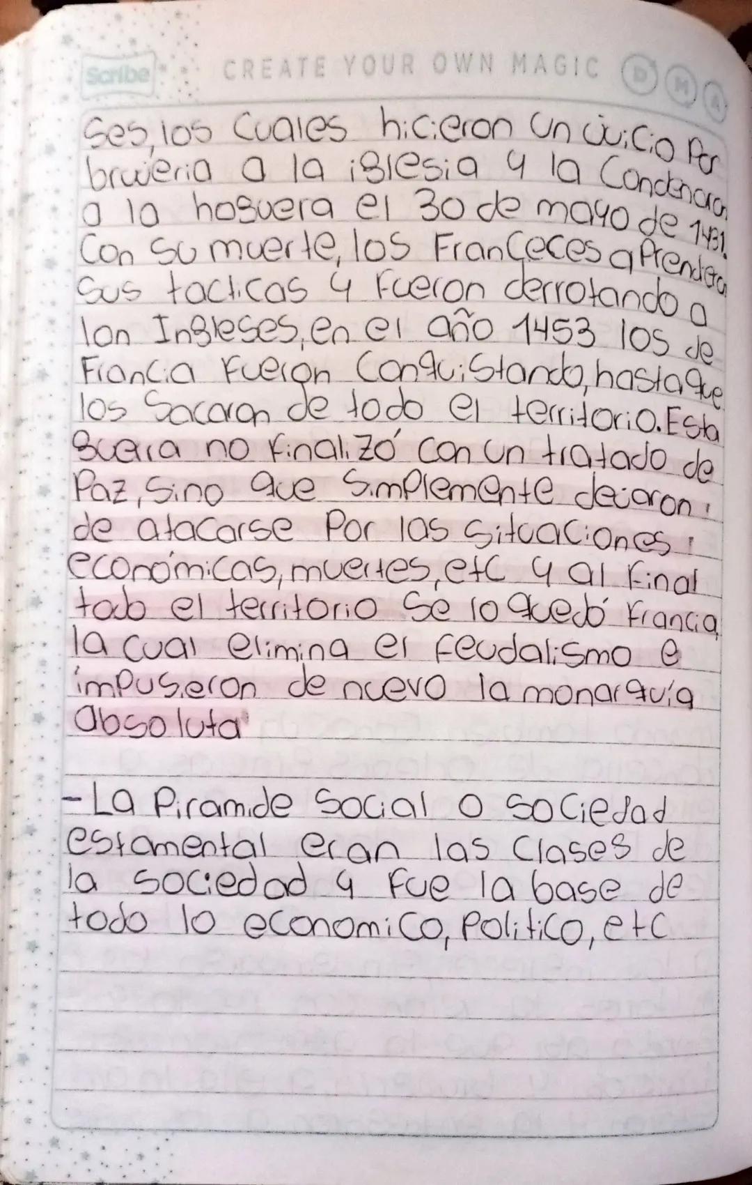 La Suerra de los 100 años
-Fue un Conflicto militar ocurrido
entre el año 1337 4 1453 entre
los renos de Francia e inglaterra.
Realmente dur