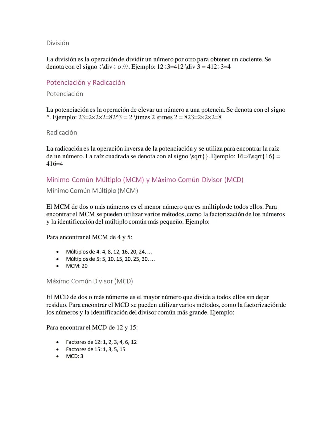 Números y Operaciones
Números Naturales, Enteros y Fraccionarios
Números Naturales
Los números naturales son los números que utilizamos para