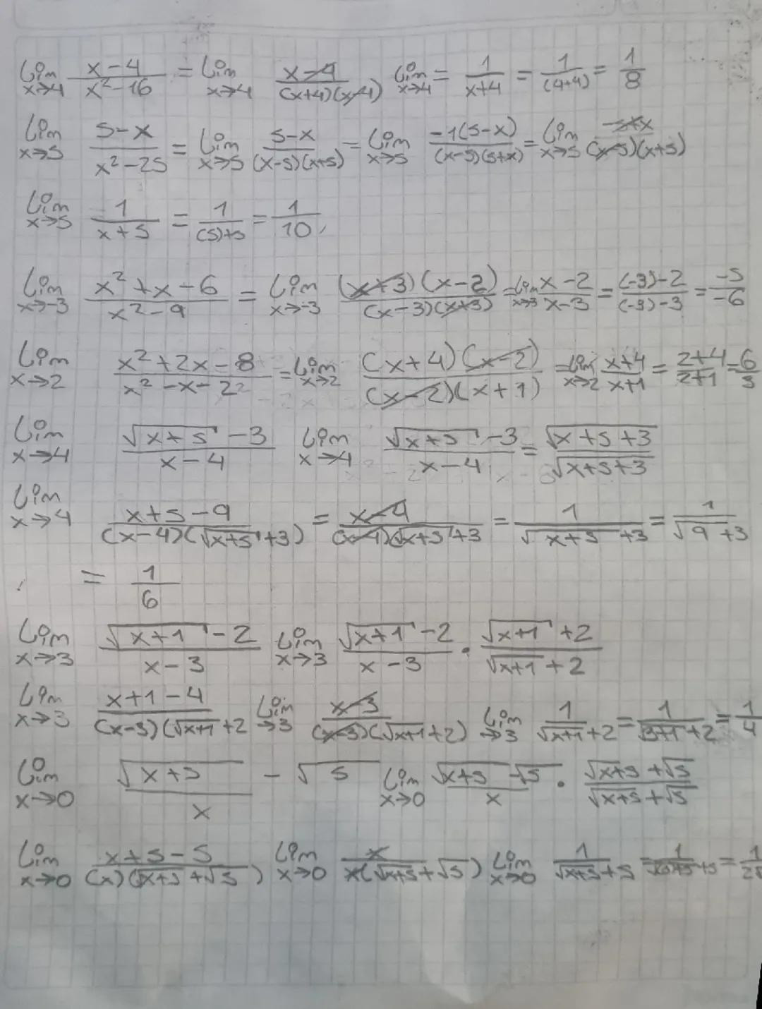 Límites matemáticas 