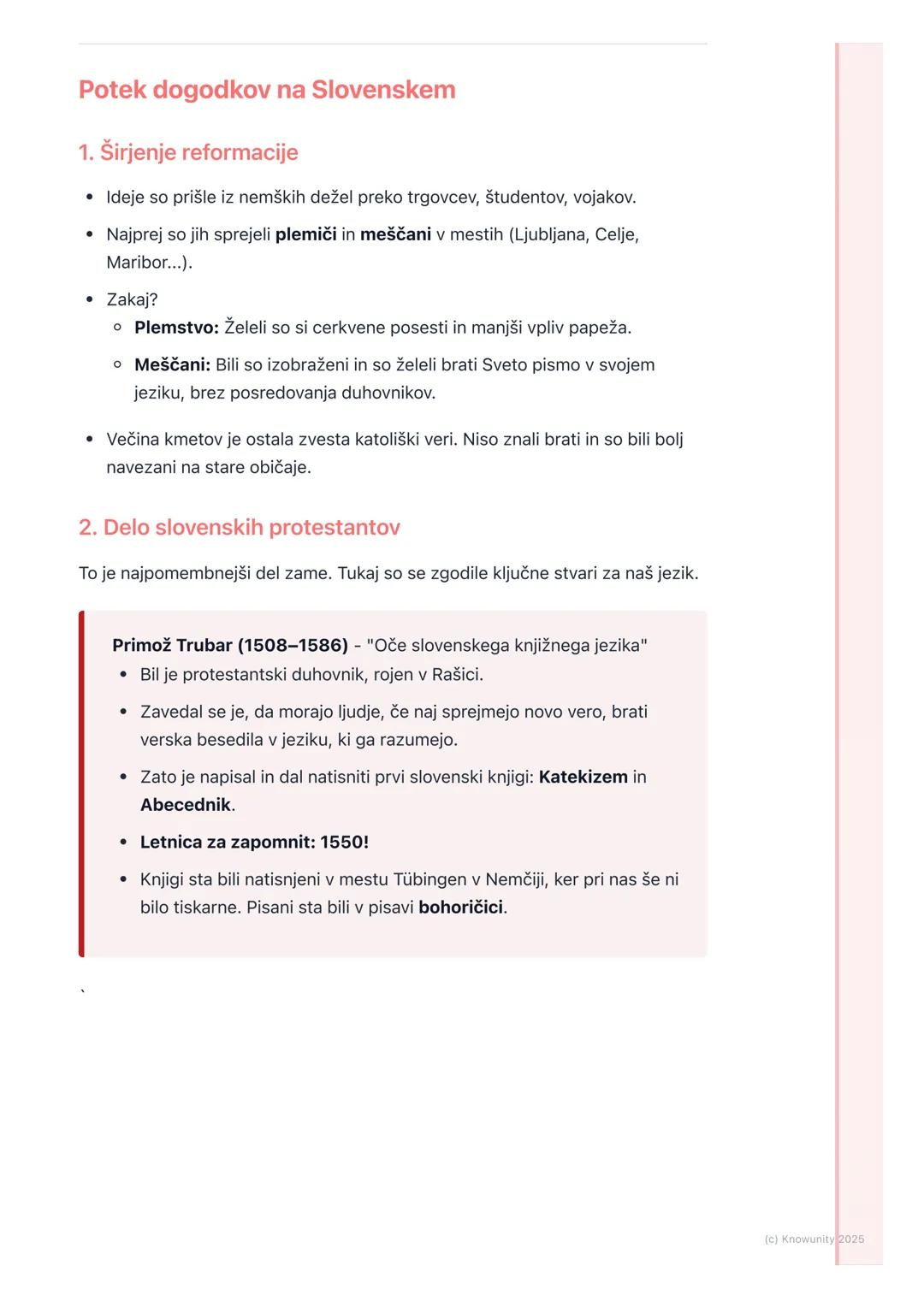 # Reformacija in
protireformacija na
Slovenskem

Uvod v reformacijo na Slovenskem

Reformacija je bilo versko in družbeno gibanje v 16. stol