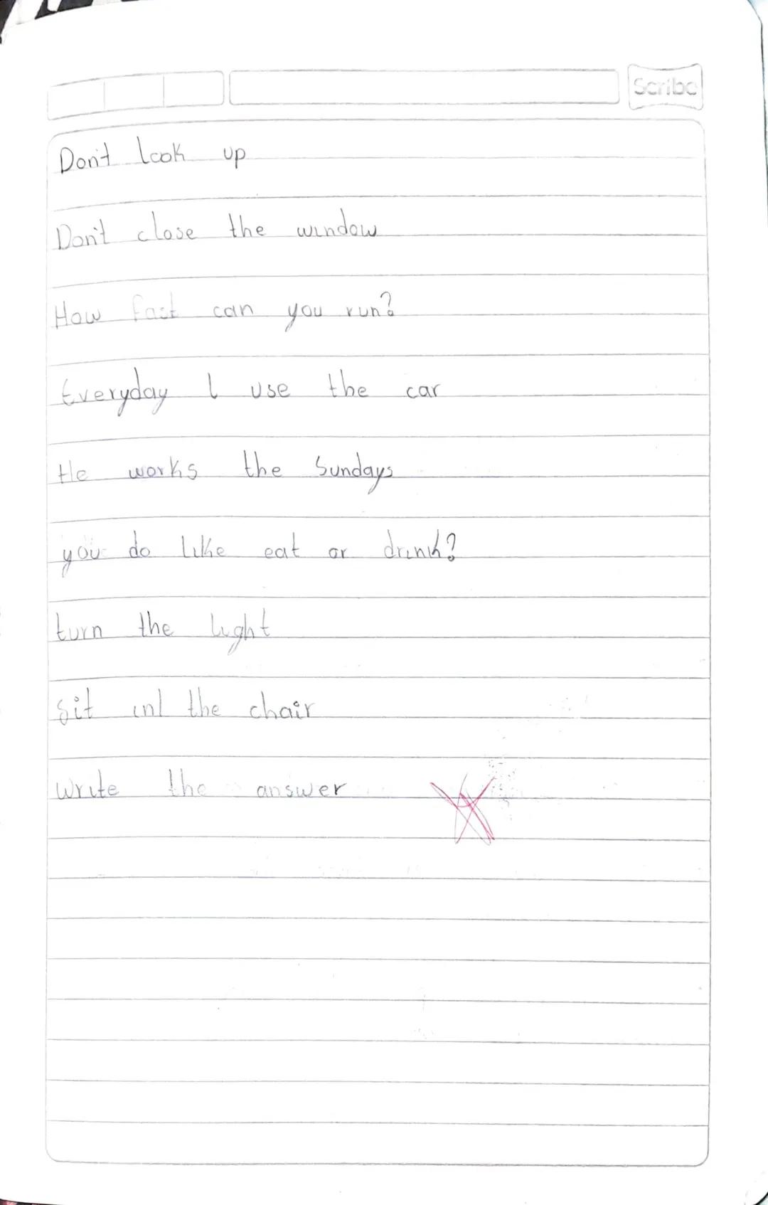 Scribe

Subject verb to be.

I --------> am

you -------->
She
he --------> is Was

they -------->
We --------> ave Were

you -------->
it -