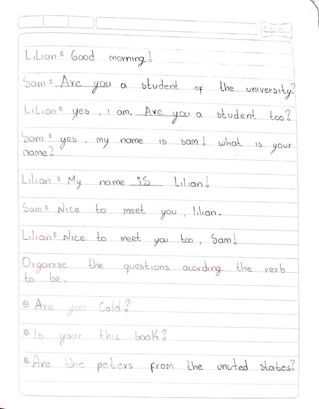 Scribe

Subject verb to be.

I --------> am

you -------->
She
he --------> is Was

they -------->
We --------> ave Were

you -------->
it -