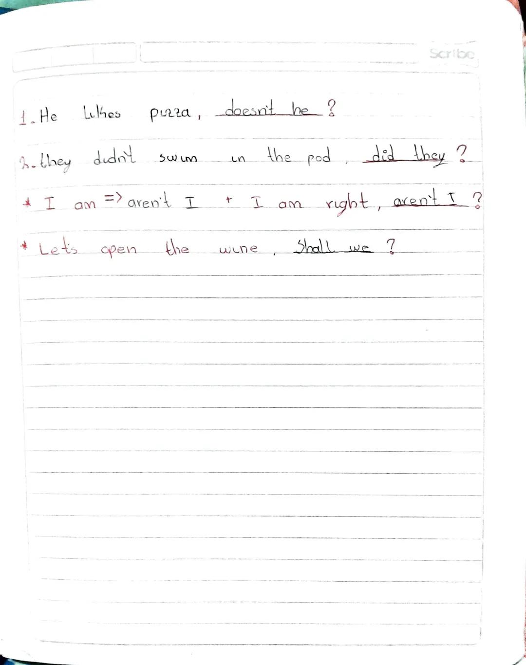 Scribe

Subject verb to be.

I --------> am

you -------->
She
he --------> is Was

they -------->
We --------> ave Were

you -------->
it -