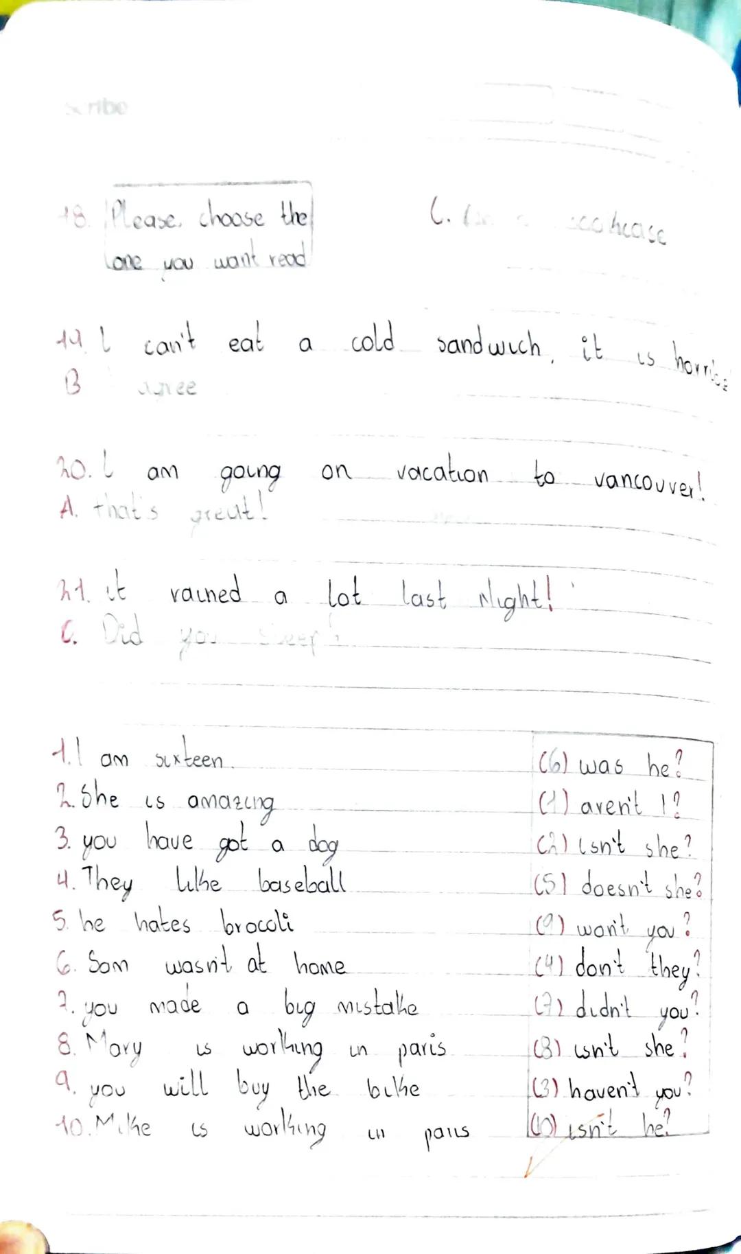 Scribe

Subject verb to be.

I --------> am

you -------->
She
he --------> is Was

they -------->
We --------> ave Were

you -------->
it -