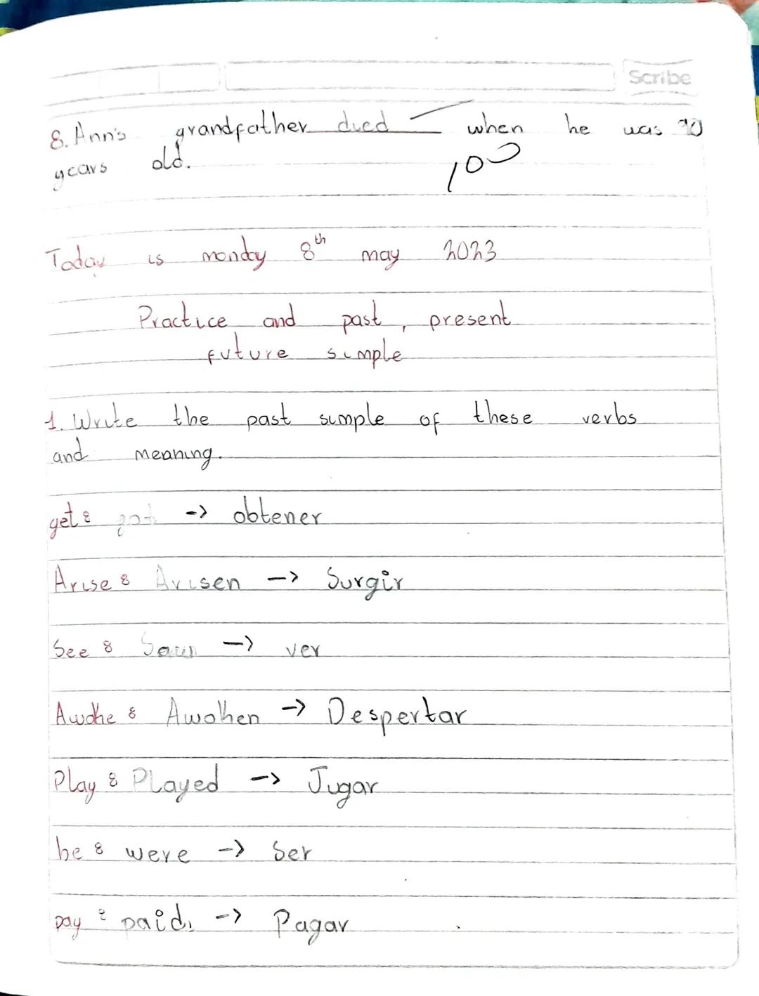 Scribe

Subject verb to be.

I --------> am

you -------->
She
he --------> is Was

they -------->
We --------> ave Were

you -------->
it -