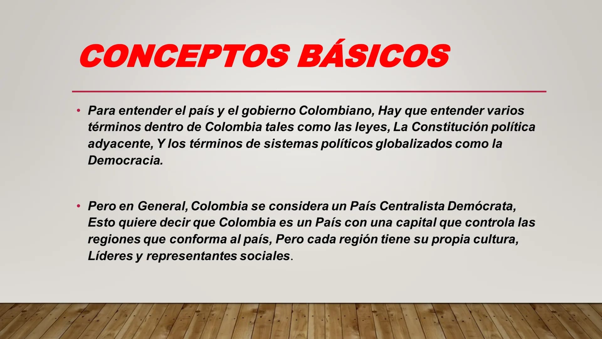 EL E
EL GOBIERNO
COLOMBIANO
UNA PRESENTACIÓN HECHA CON EL FIN DE EXPLICAR EL FUNCIONAMIENTO
DEL GOBIERNO Y LOS ESTATUTOS ESTATALES. CONCEPTO