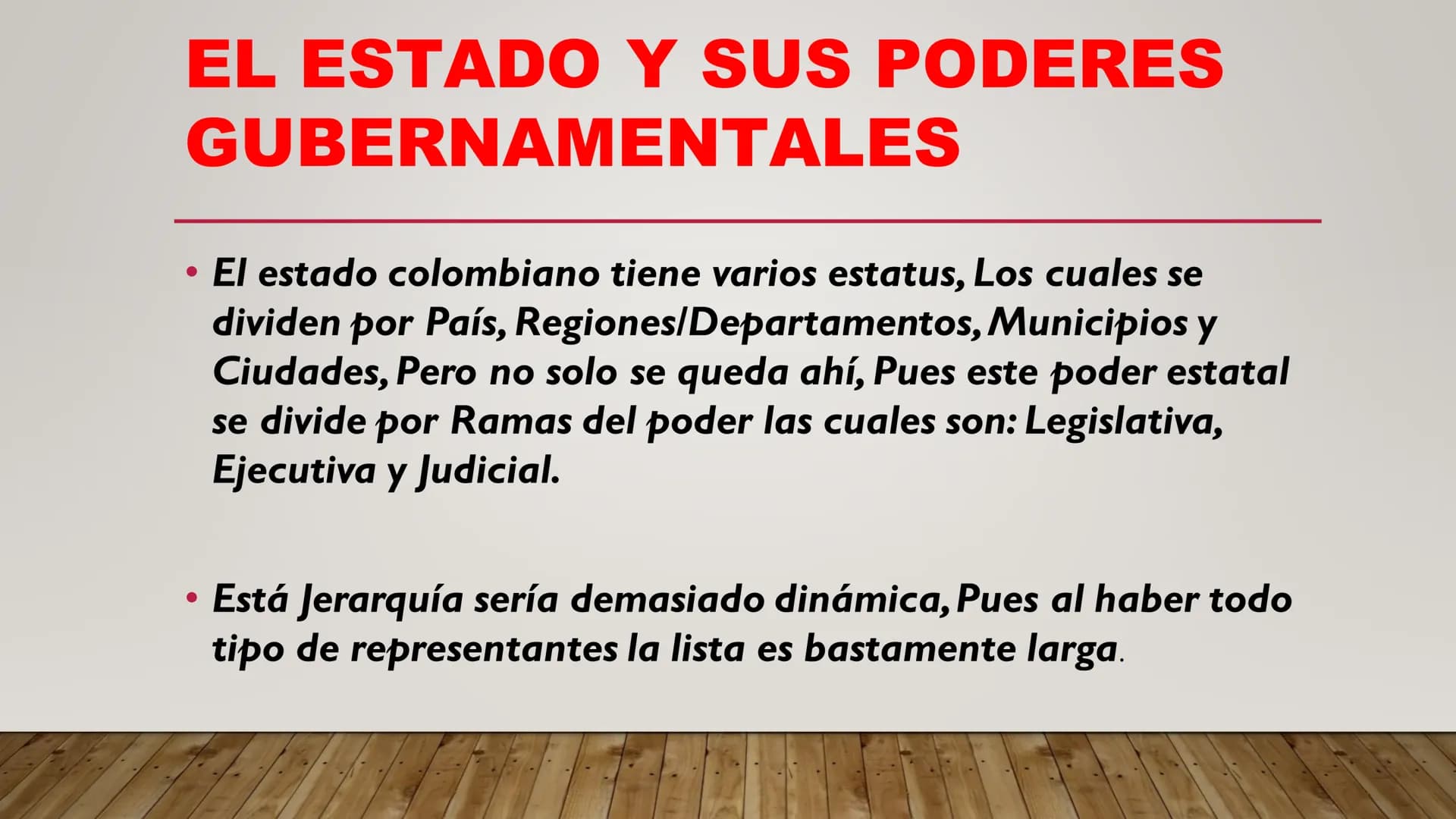 EL E
EL GOBIERNO
COLOMBIANO
UNA PRESENTACIÓN HECHA CON EL FIN DE EXPLICAR EL FUNCIONAMIENTO
DEL GOBIERNO Y LOS ESTATUTOS ESTATALES. CONCEPTO