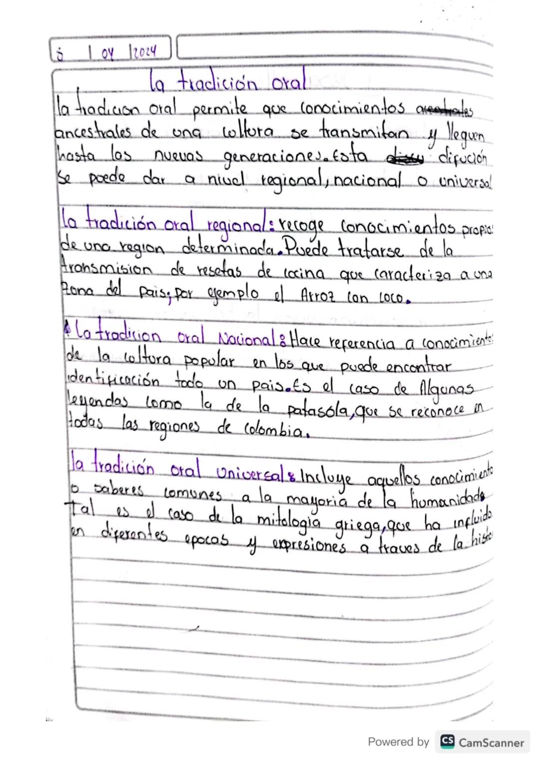 فا
Loy 12024
la tradición oral
la tradicion oral permite que conocimientos estates
ancestrales de una coltura se transmitan y lleguen.
hasta