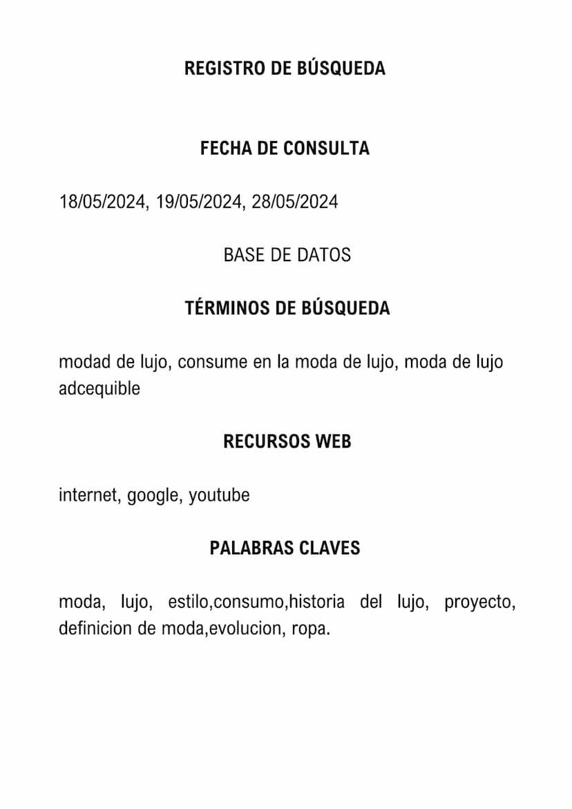 PROPUESTA DE INVESTIGACIÓN FORMATIVA
ELABORACIÓN DE LA PROPUESTA DE INVESTIGACIÓN
TITULO DEL PROYECTO
moda de lujo sin estandares.
RESUMEN
e