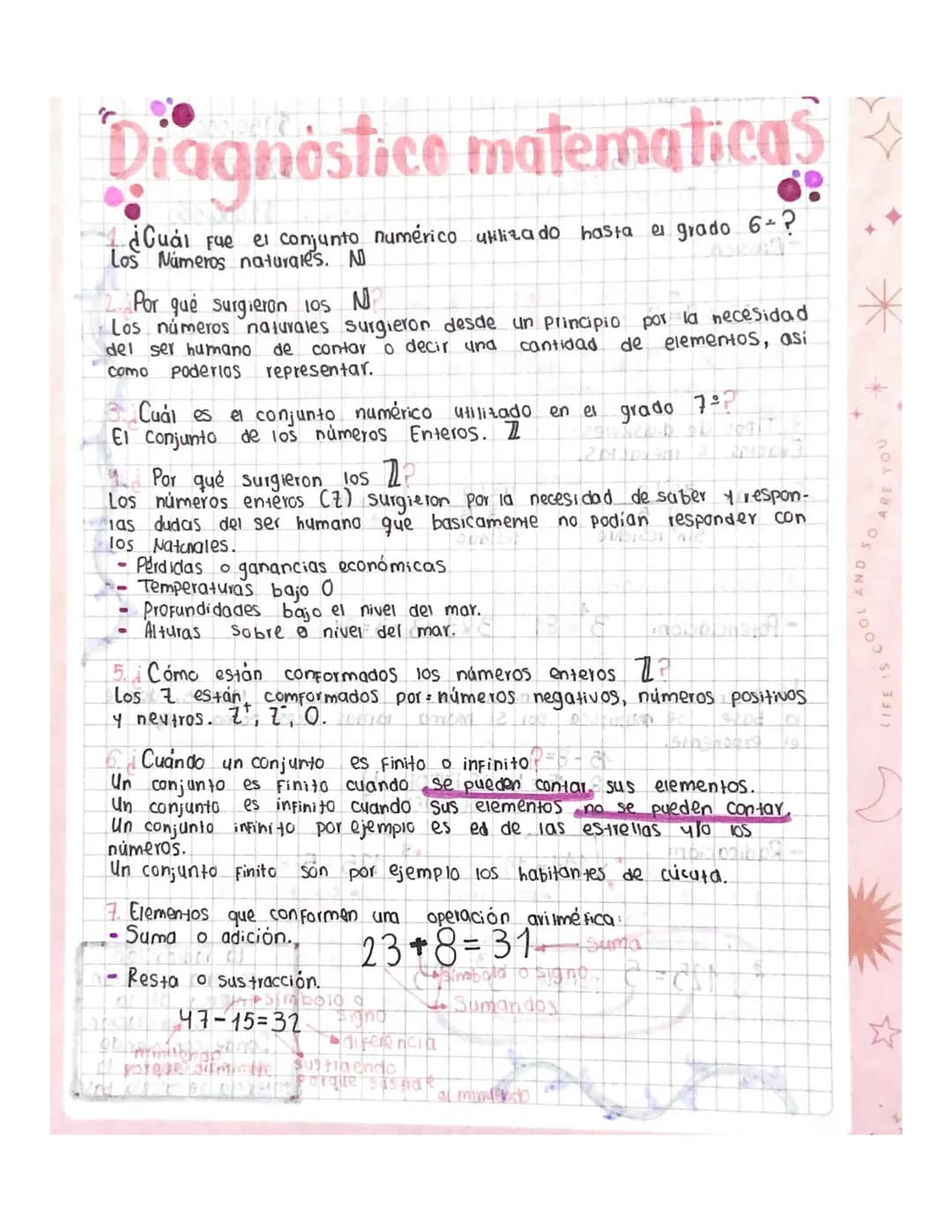 Diagnostice matematicas
¿Cuál Fue el conjunto numérico utilizado hasta el grado 6-?
Los Números naturales. No
Por qué surgieron 105
NP
Los n