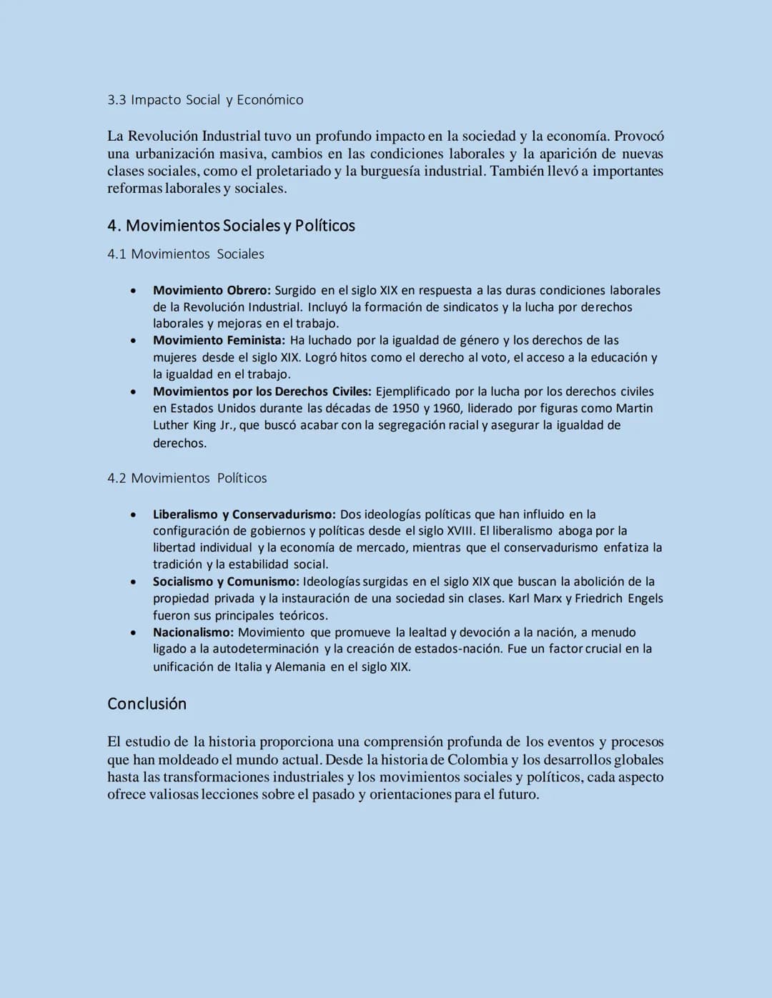 CIENCIAS SOCIALES
Historia
La historia es la disciplina que estudia los acontecimientos del pasado, así como sus causas
y consecuencias. Est