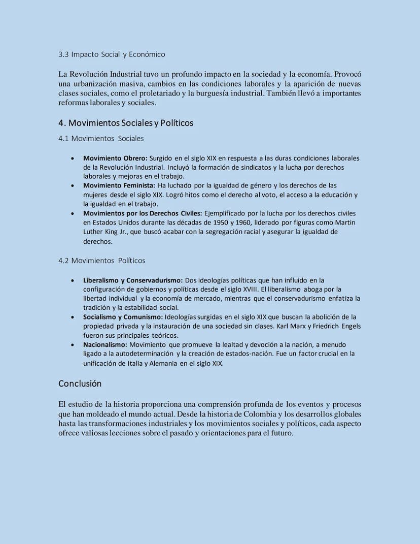 CIENCIAS SOCIALES
Historia
La historia es la disciplina que estudia los acontecimientos del pasado, así como sus causas
y consecuencias. Est