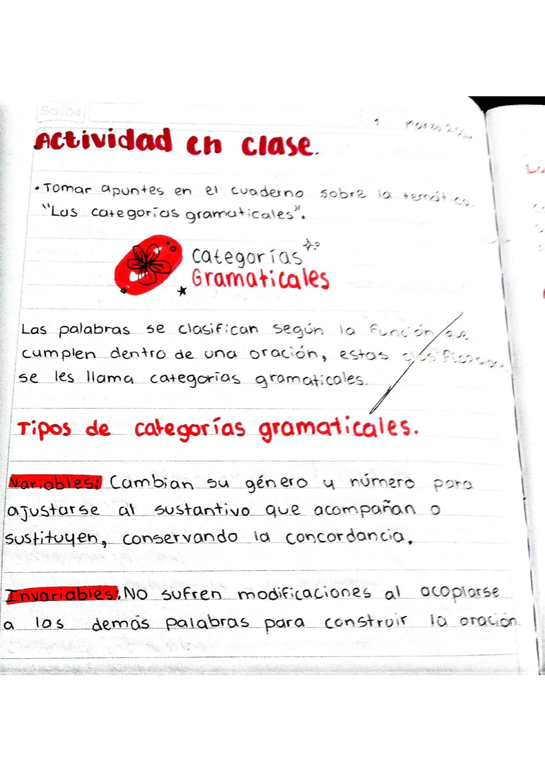 Categorías gramaticales 