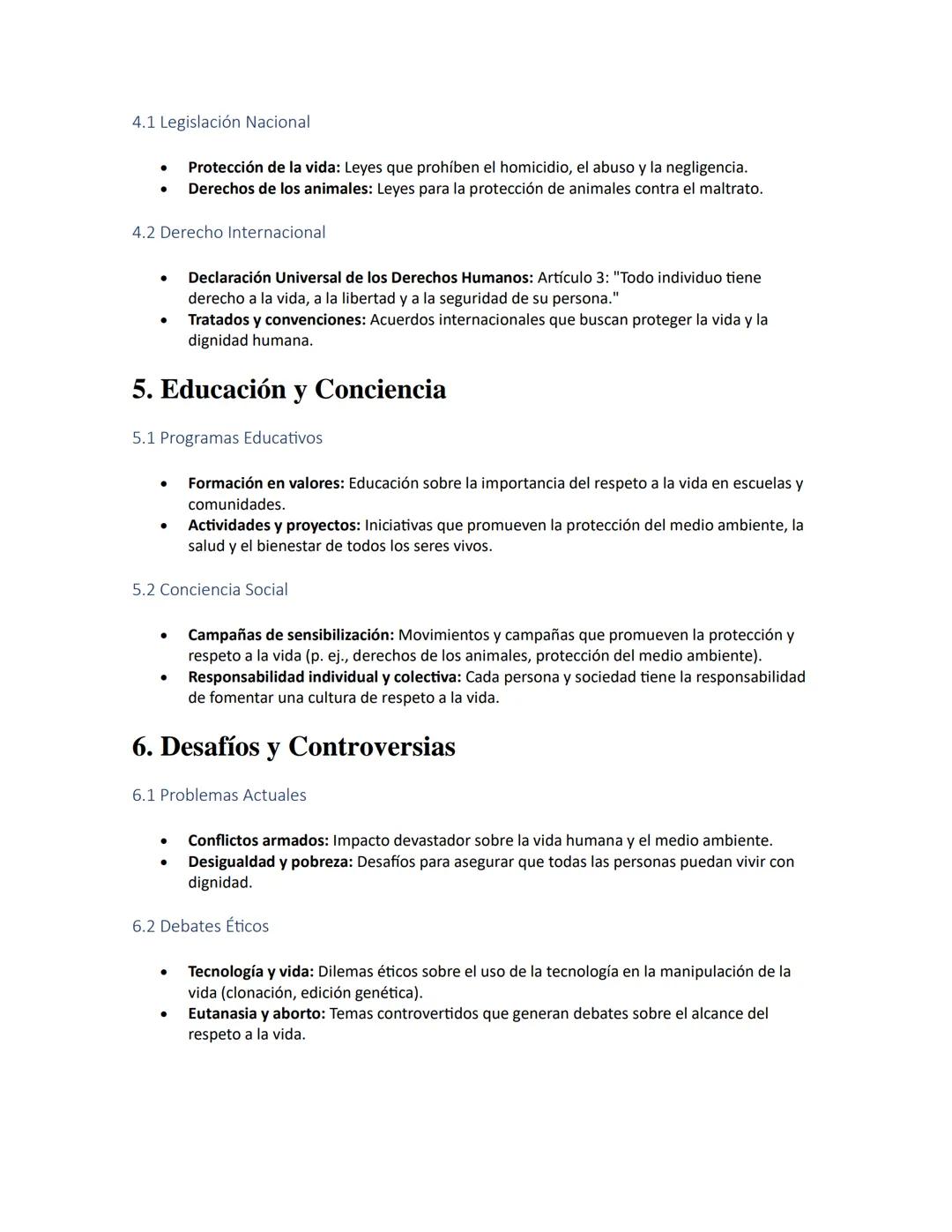 Respeto a la Vida
APUNTES//
1. Definición y Significado
•
•
Respeto a la vida: Valor fundamental que reconoce la importancia y dignidad inhe