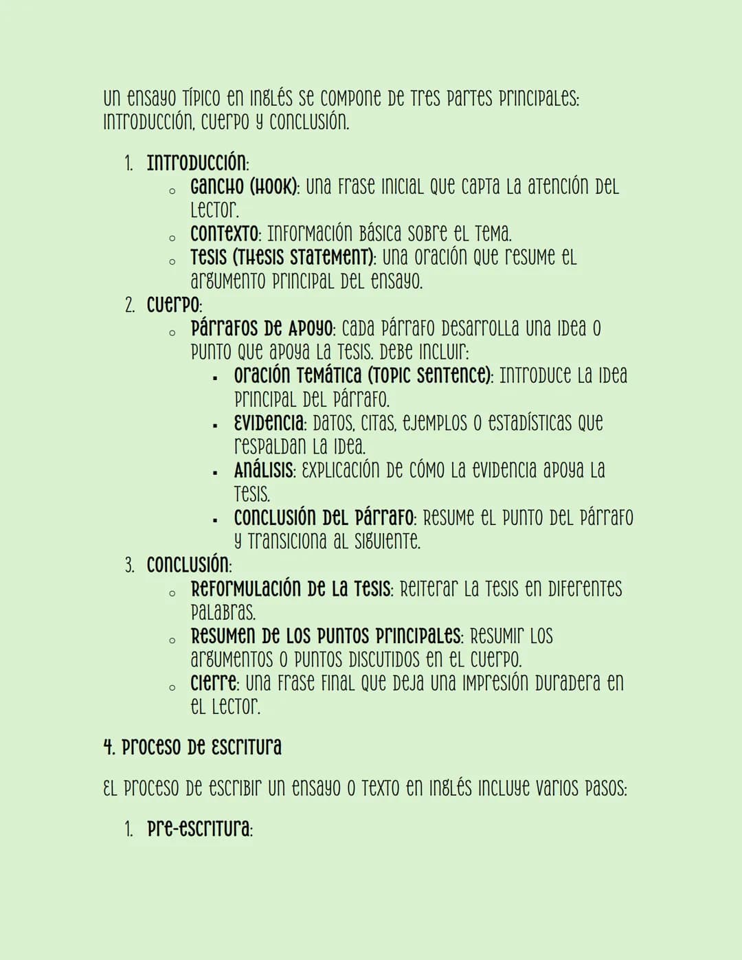 Redacción de
Textos y Ensayos
en Inglés
1. Introducción a la redacción en Inglés
La redacción en inglés requiere una comprensión clara De La