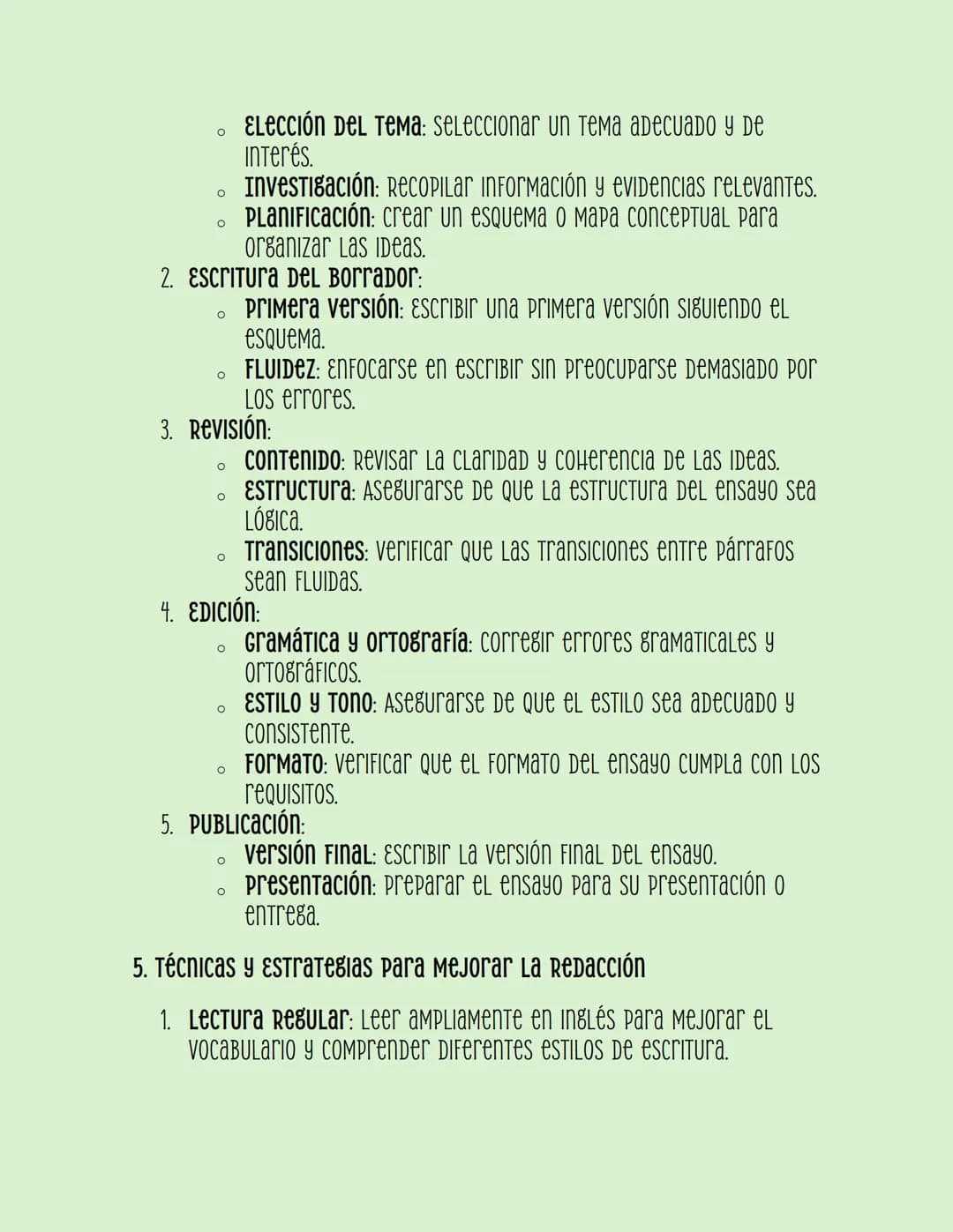 Redacción de
Textos y Ensayos
en Inglés
1. Introducción a la redacción en Inglés
La redacción en inglés requiere una comprensión clara De La
