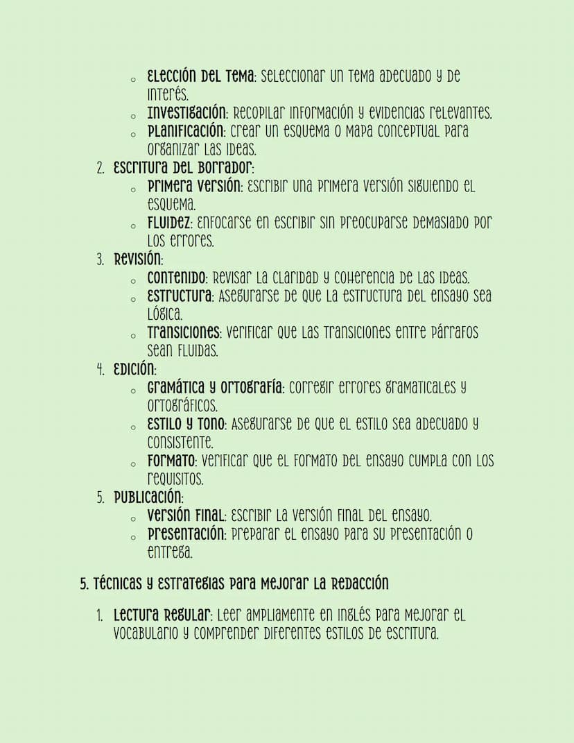 Redacción de
Textos y Ensayos
en Inglés
1. Introducción a la redacción en Inglés
La redacción en inglés requiere una comprensión clara De La