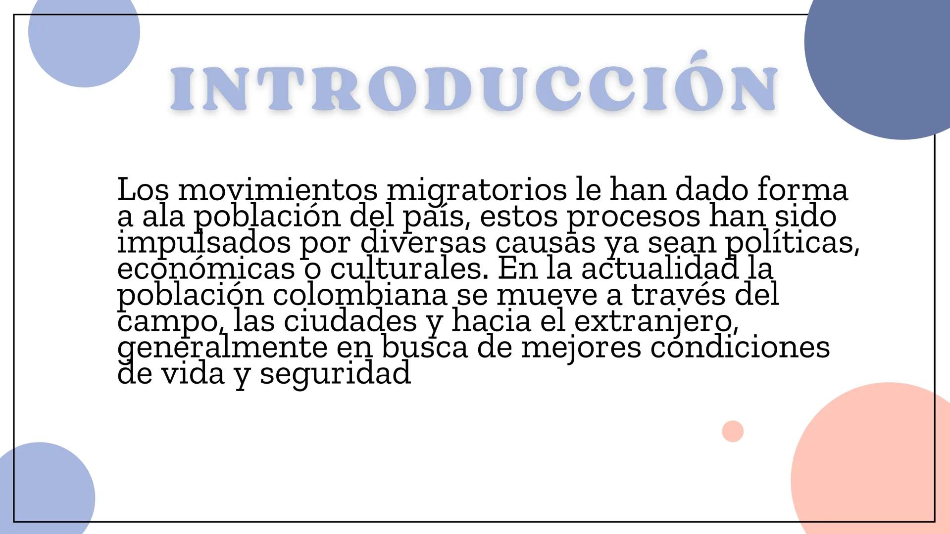 # COLOMBIA UN PAIS

DE MIGRACIONES # INTRODUCCIÓN

Loş movimientos migratorios le han dado forma
a ala población del país, estos procesos ha