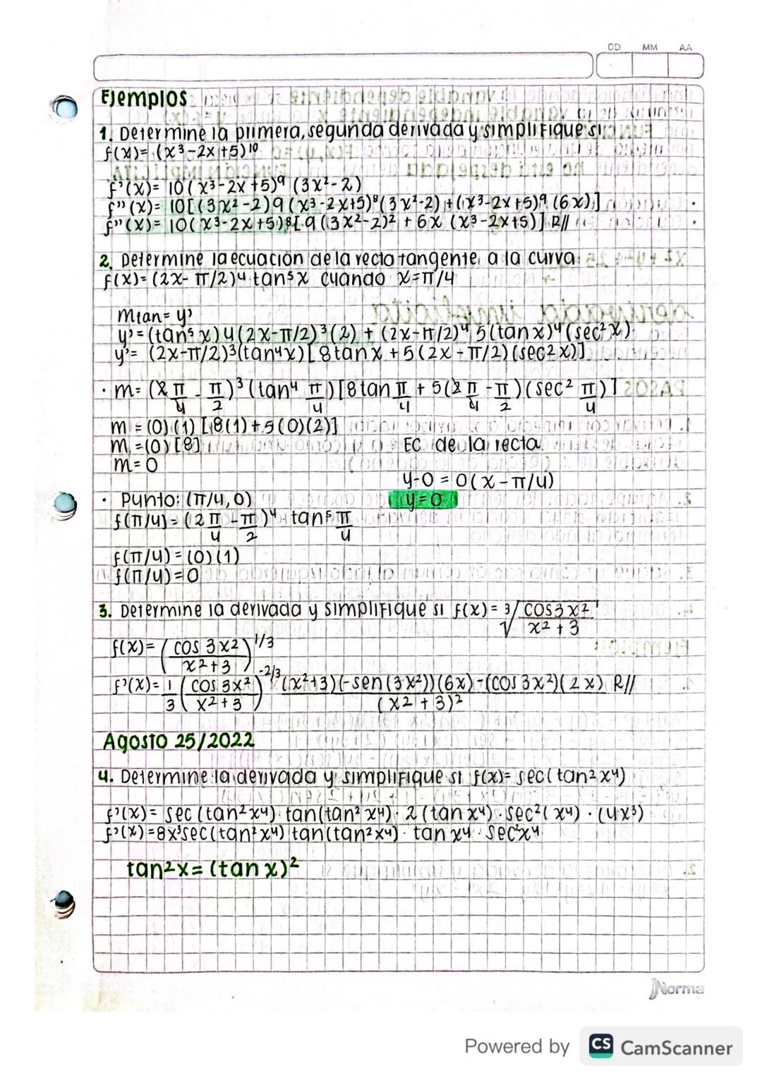 # Regla de la cadeira

Si la función f es diferenciable en u=g(x) y la función ge
diferenciable en x, entonces la composición foges diferenc