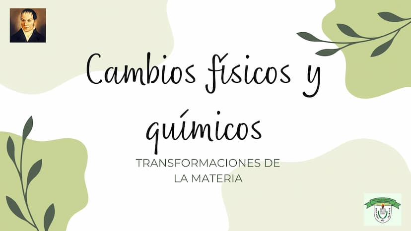 Cambios físicos y
químicos
TRANSFORMACIONES DE
LA MATERIA
UCIÓN EDUCATIVA DIST
CAMILO TORRES
GAIRA
PAZ
TRABAJO Preparando
mi aprendizaje
PRE