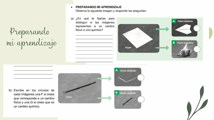 Cambios físicos y
químicos
TRANSFORMACIONES DE
LA MATERIA
UCIÓN EDUCATIVA DIST
CAMILO TORRES
GAIRA
PAZ
TRABAJO Preparando
mi aprendizaje
PRE