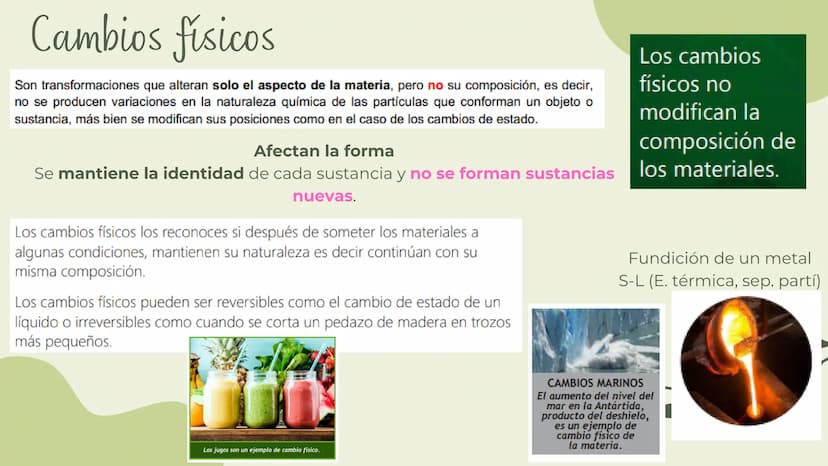 Cambios físicos y
químicos
TRANSFORMACIONES DE
LA MATERIA
UCIÓN EDUCATIVA DIST
CAMILO TORRES
GAIRA
PAZ
TRABAJO Preparando
mi aprendizaje
PRE