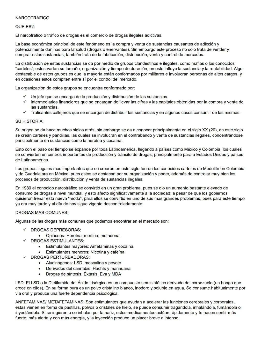 NARCOTRAFICO
QUE ES?:
El narcotráfico o tráfico de drogas es el comercio de drogas ilegales adictivas.
La base económica principal de este f