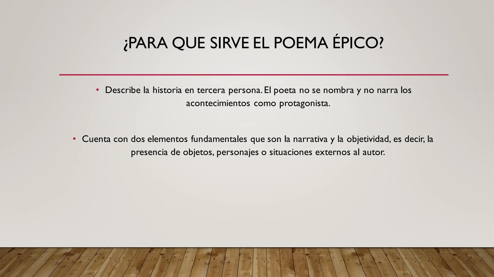 ¿QUE ES EL POEMA ÉPICO?
•
El poema épico es un subgénero narrativo que consiste en un relato extenso que en
general trata sobre grandes haza