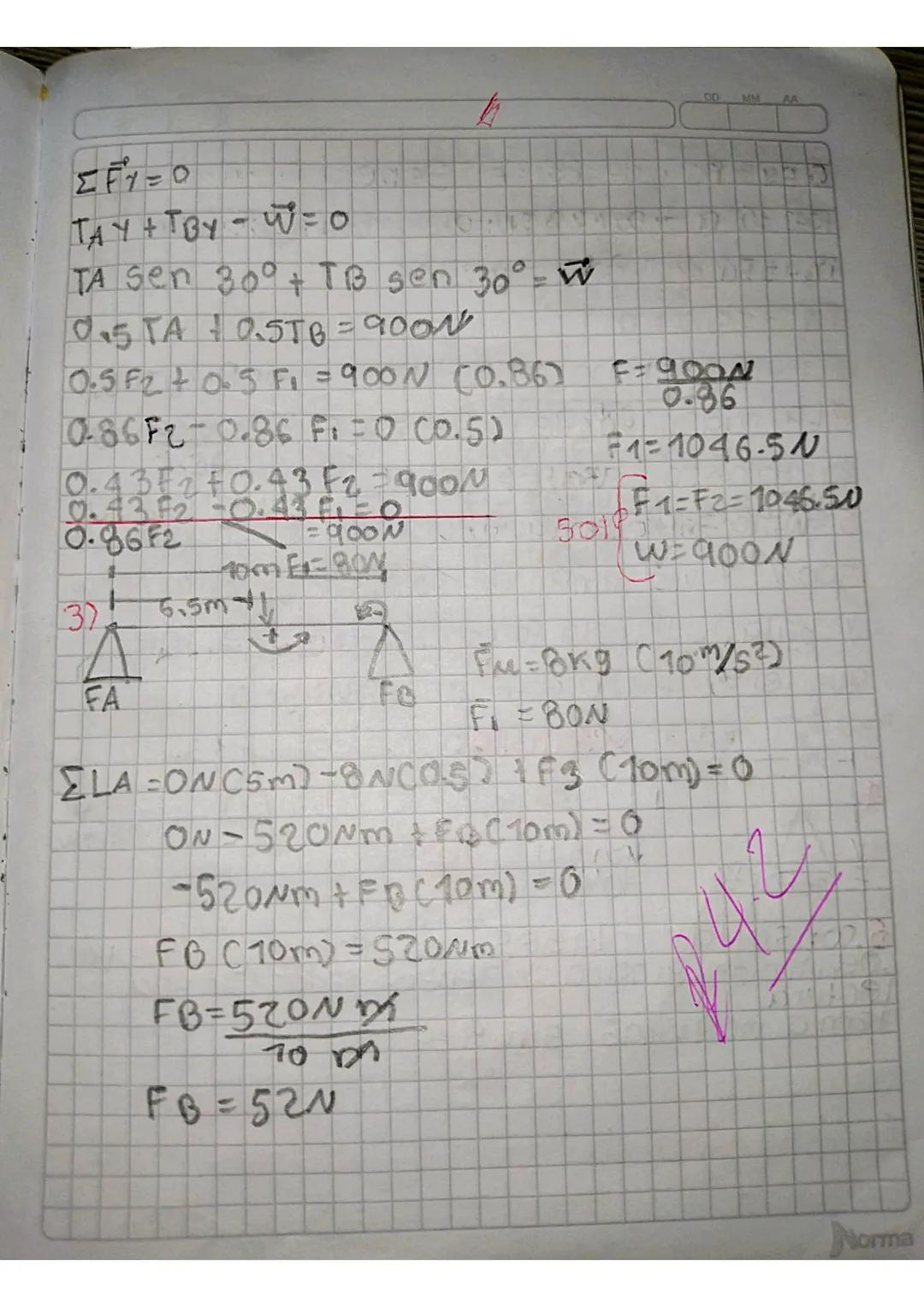 EVALUACION GENERAL 05 de Junio
TALLER DE APLICACION
1005 cables sostienen un semaforo
Peso tiene una magnitud
Yo
de 250 form and
on angulo d