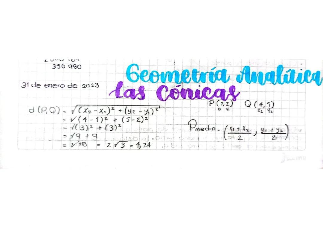 GEOMETRÍA ANALÍTICA: LAS CÓNICAS