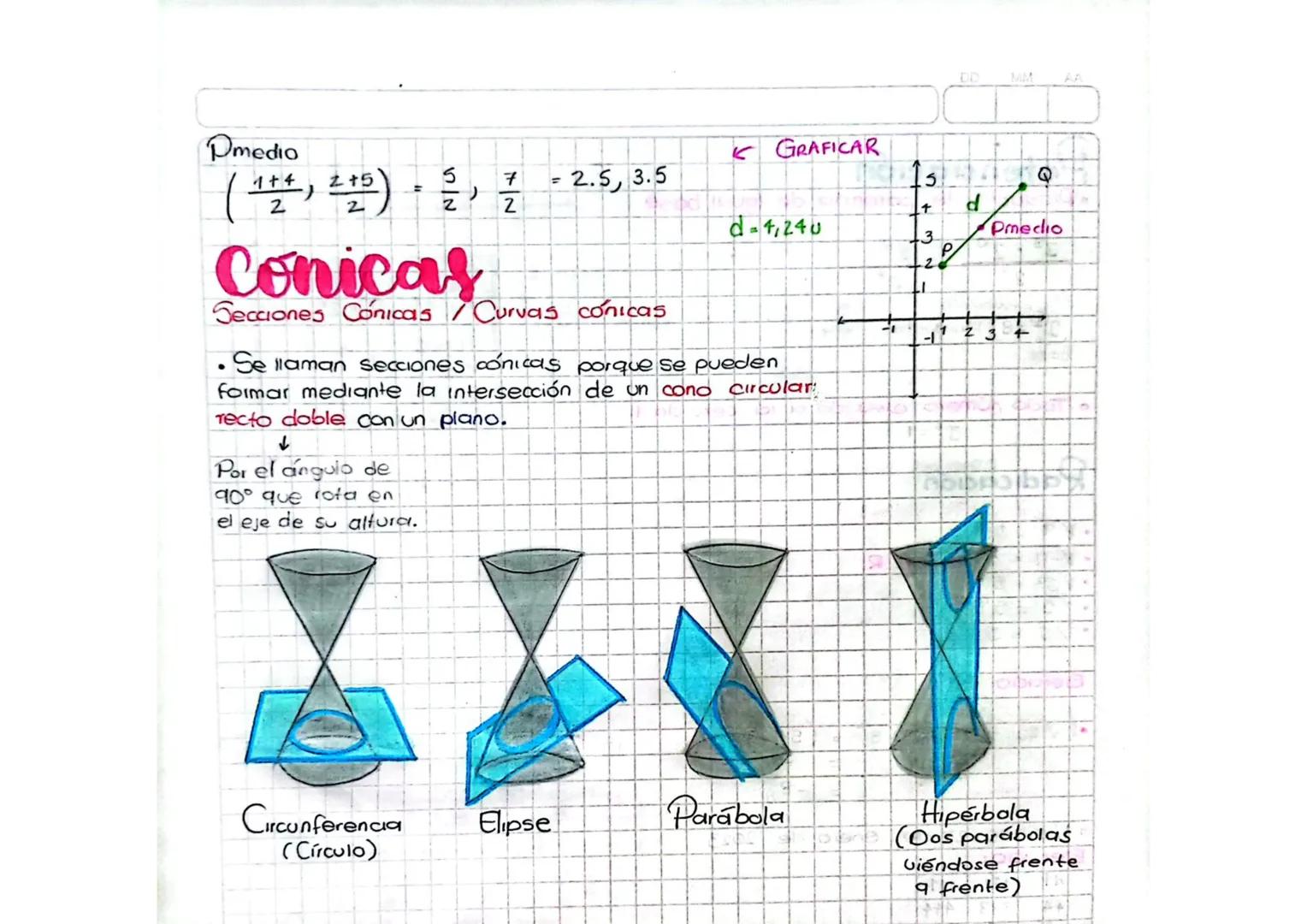 709
350980
31 de enero de 2023
Geometría Analitica
Las Conicas
d (PQ) = √(x2-x₁)² + (y² - Y₁) 2"
(4-1)2 + (5-2) 2
2
√(3)² + (3)² 198
=
=
=
=