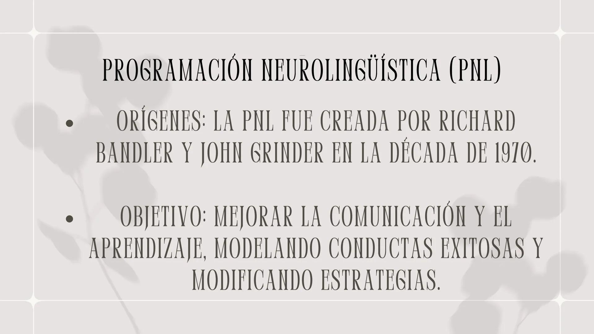 NEUROLINGÜÍSTICA ¿QUE ES LA NEUROLINGUISTICA?
LA NEUROLINGÜÍSTICA ES UN CAMPO INTERDISCIPLINARIO
QUE EXPLORA LA RELACIÓN ENTRE EL LENGUAJE Y