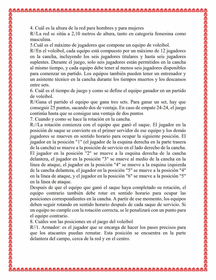 ACTIVIDAD “EL VOLEIBOL"
NOMBRE:.
GRADO:
INSTITUCIÓN:
DOCENTE:
FECHA: 00/00/0000 1. ¿Quién invento el voleibol, donde y en qué fecha?
R//El v