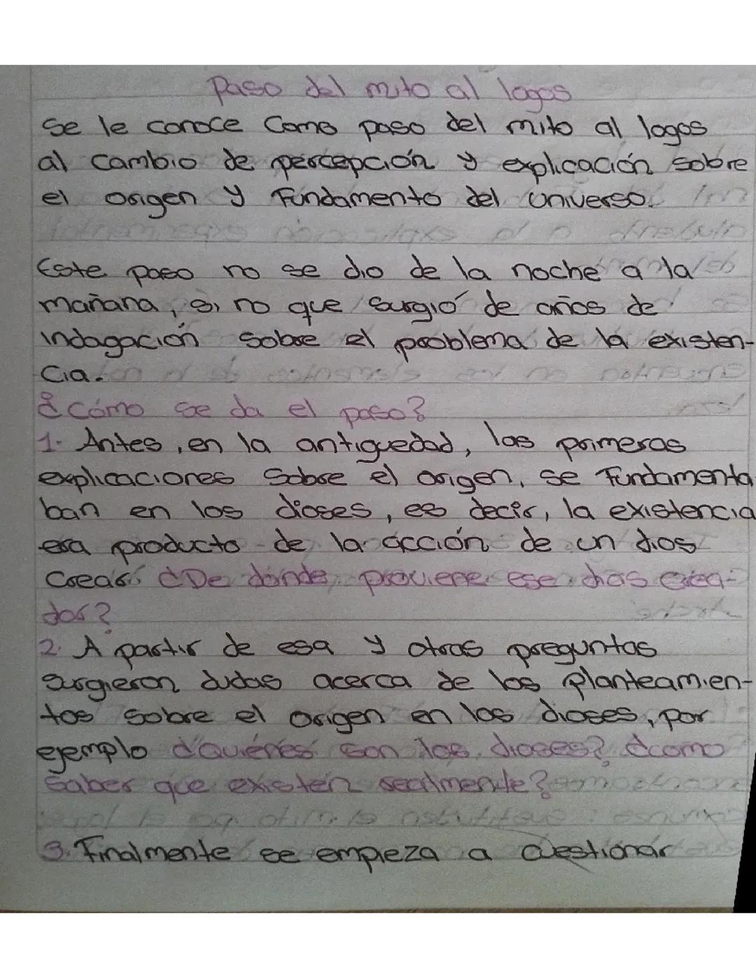 Paso del mito al logos filosofía 