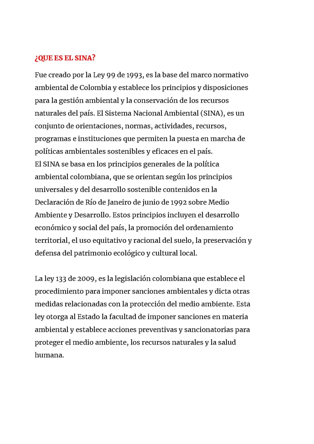 SISTEMA NACIONAL AMBIENTAL 