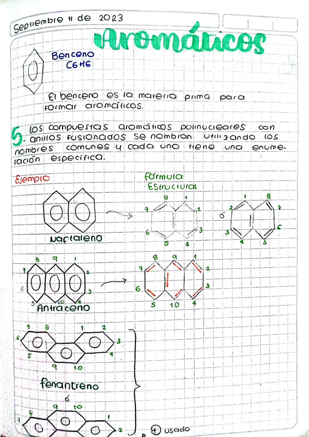 Septiembre 11 de 2023

# Aromáticos

Benceno
C6H6

El bencero es la materia prima para
Formar aromáticos.

5. los compuestas aromáticos poli